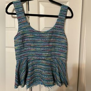 Isabel Lu Tweed Peplum Top